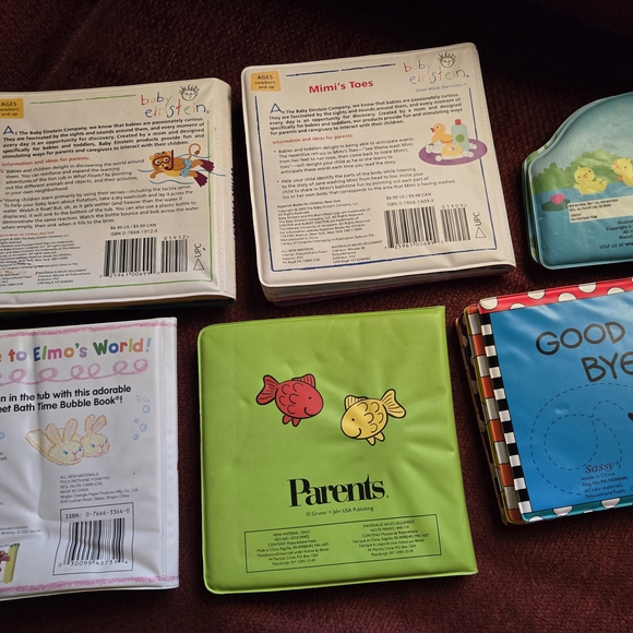 Lot of 6 Kids Baby Vinyl Bathtub Books Elmo Baby Einstein Animals - Picture 2 of 2